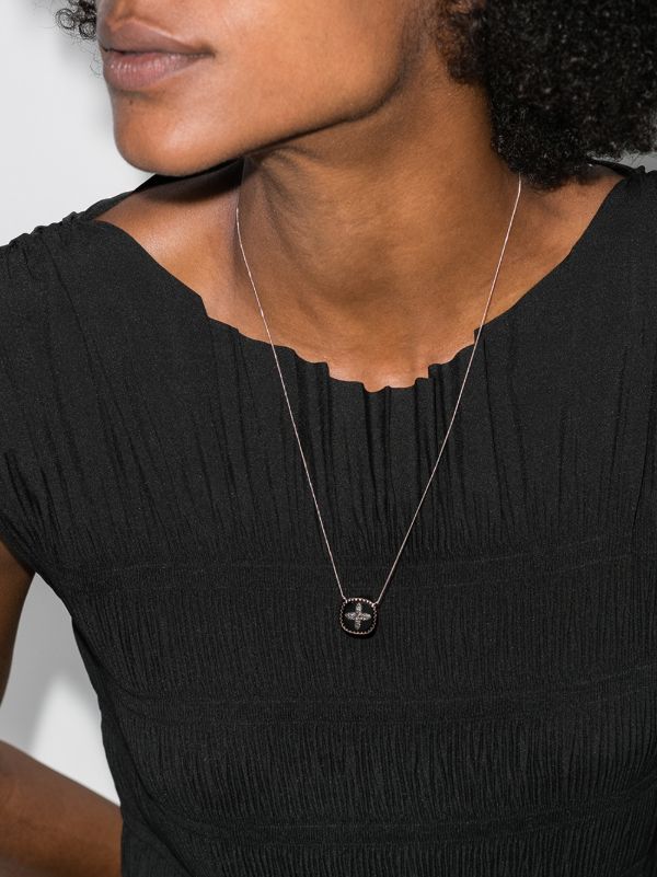 Browns Pascale Monvoisin 9K Rose Gold Bowie Diamond Cross Necklace | Browns Fine Necklaces