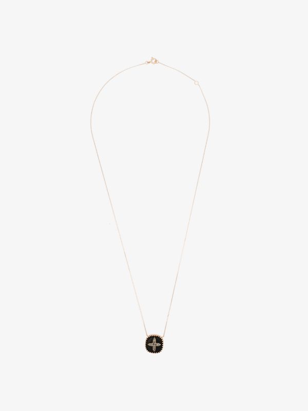 browns Pascale Monvoisin 9K rose gold Bowie diamond cross necklace | Browns Fine Necklaces