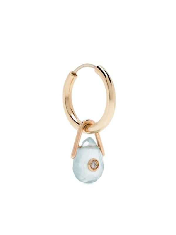 browns Pascale Monvoisin 9K Yellow Gold Aquamarine And Diamond single earring | Browns Fine Earrings