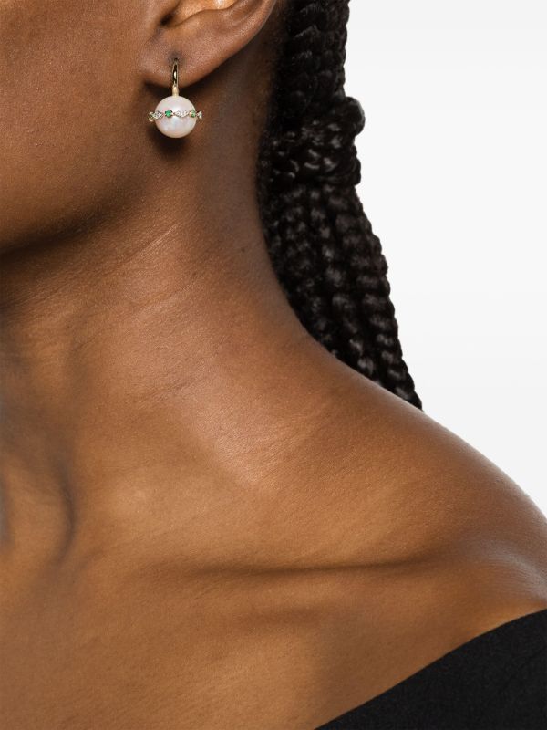 Browns Pascale Monvoisin 9K Yellow Gold Chelsea N°4 Pearl And Diamond Earring | Browns Fine Earrings