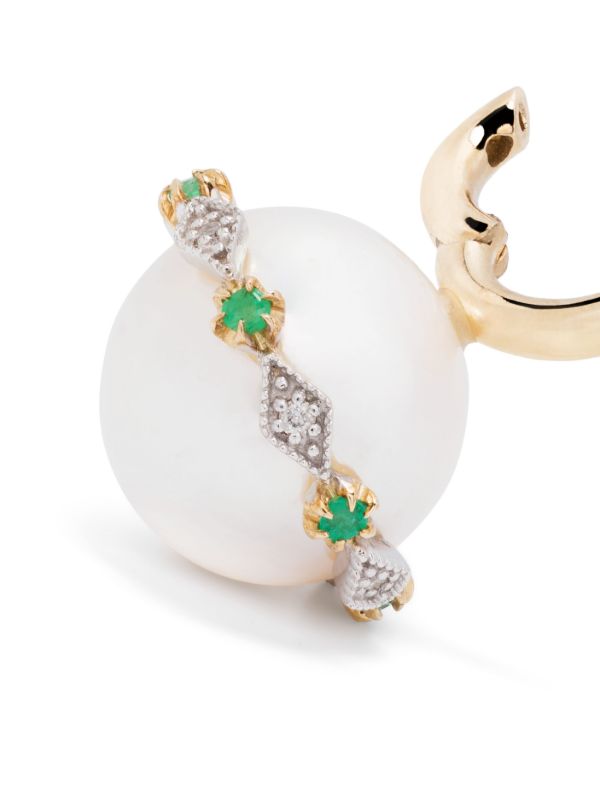 Browns Pascale Monvoisin 9K Yellow Gold Chelsea N°4 Pearl And Diamond Earring | Browns Fine Earrings