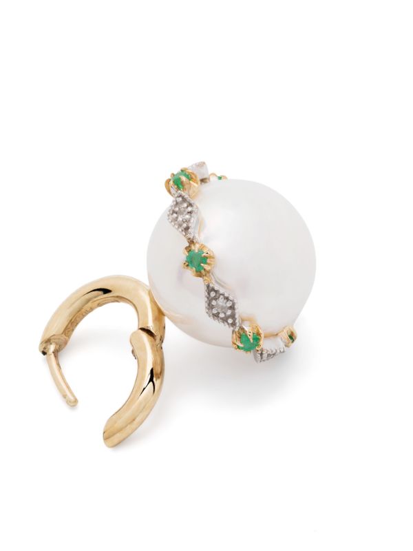 Browns Pascale Monvoisin 9K Yellow Gold Chelsea N°4 Pearl And Diamond Earring | Browns Fine Earrings