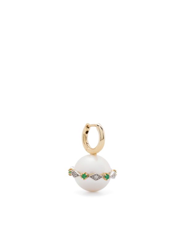 browns Pascale Monvoisin 9K Yellow Gold Chelsea N°4 Pearl and Diamond Earring | Browns Fine Earrings