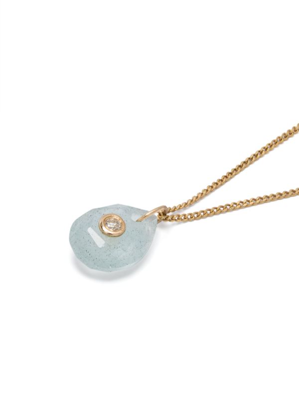 Browns Pascale Monvoisin 9K Yellow Gold Orso Aquamarine And Diamond Necklace | Browns Fine Necklaces