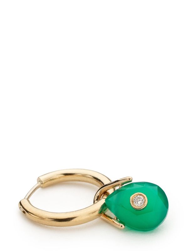 Browns Pascale Monvoisin 9K Yellow Gold Orso Green Onyx Earring | Browns Fine Earrings