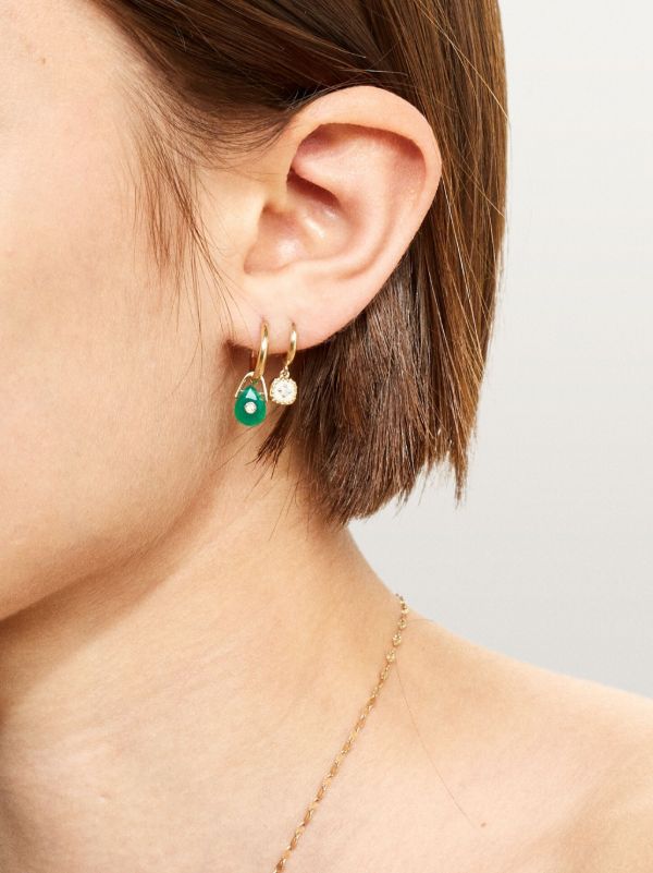 Browns Pascale Monvoisin 9K Yellow Gold Orso Green Onyx Earring | Browns Fine Earrings