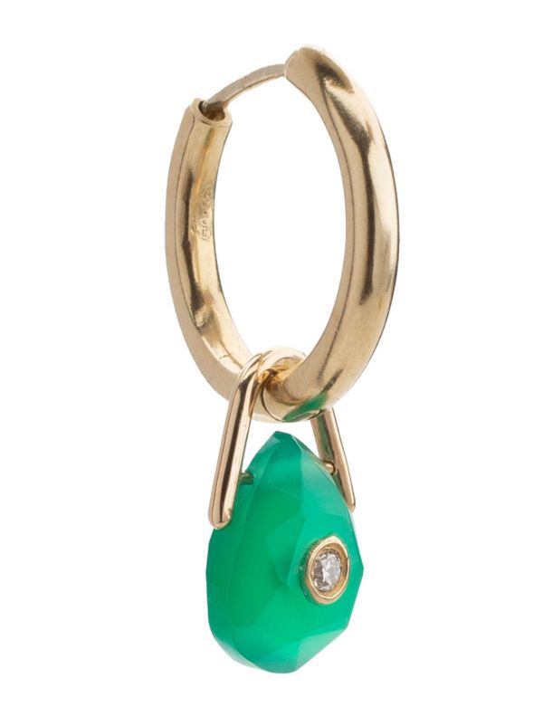 browns Pascale Monvoisin 9K Yellow Gold Orso Green Onyx Earring | Browns Fine Earrings