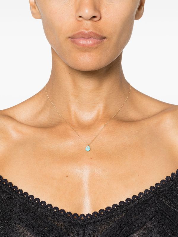 Browns Pascale Monvoisin 9K Yellow Gold Orso Turquoise And Diamond Necklace | Browns Fine Necklaces