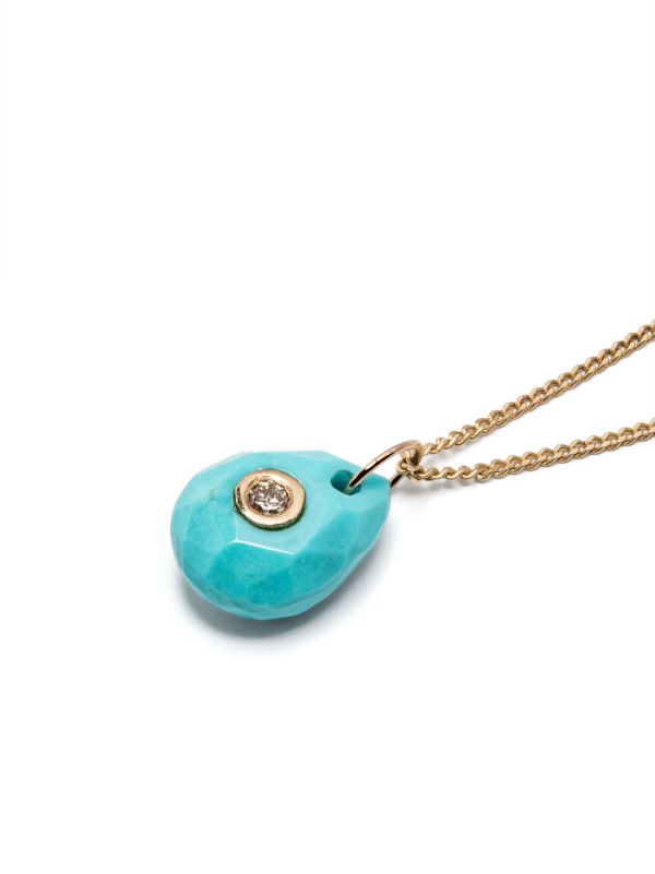 Browns Pascale Monvoisin 9K Yellow Gold Orso Turquoise And Diamond Necklace | Browns Fine Necklaces