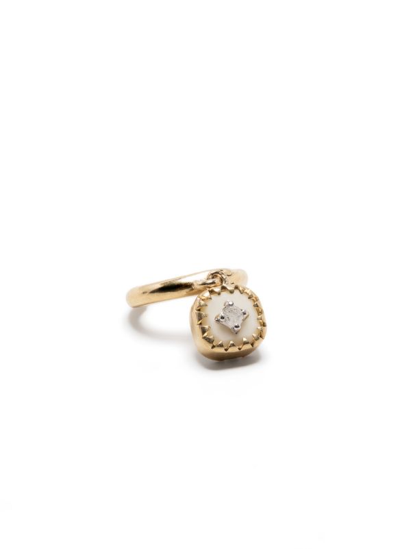 Browns Pascale Monvoisin 9K Yellow Gold Pierrot Diamond Hoop Earring | Browns Fine Earrings