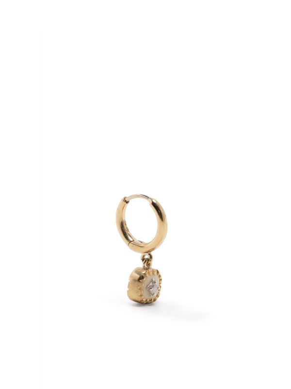 browns Pascale Monvoisin 9K yellow gold Pierrot diamond hoop earring | Browns Fine Earrings