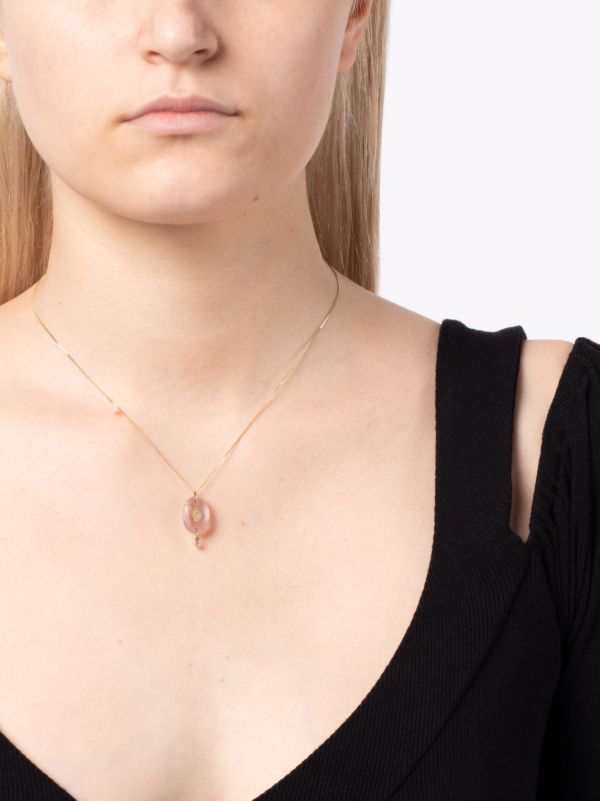 Browns Pascale Monvoisin 9K Yellow Gold Souad Quartz And Diamond Necklace | Browns Fine Necklaces