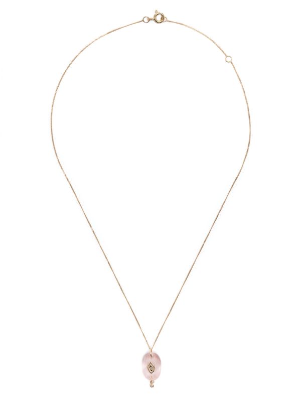 Browns Pascale Monvoisin 9K Yellow Gold Souad Quartz And Diamond Necklace | Browns Fine Necklaces