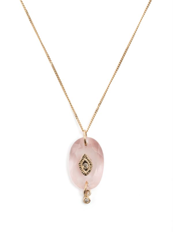 browns Pascale Monvoisin 9K yellow gold Souad quartz and diamond necklace | Browns Fine Necklaces
