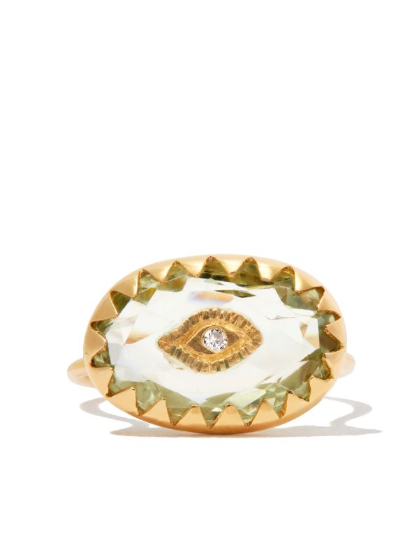 Browns Pascale Monvoisin 9K Yellow Gold Squad Amethyst Diamond Ring | Browns Fine Rings