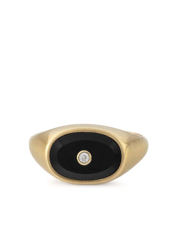browns Pascale Monvoisin Gold Onyx And Diamond Ring | Browns Rings