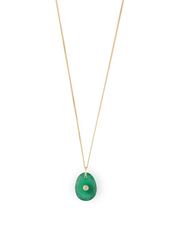 Browns Pascale Monvoisin Gold Onyx Stone And Diamond Necklace | Browns Fine Necklaces