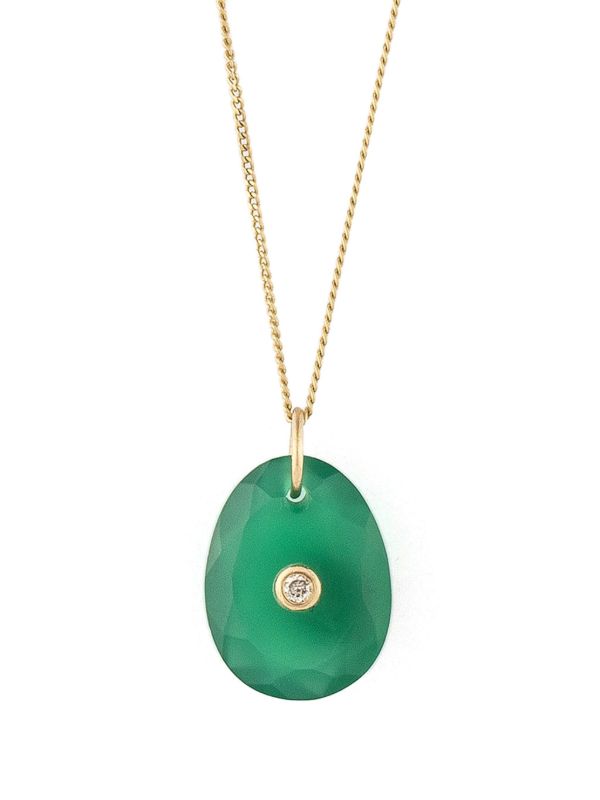 browns Pascale Monvoisin Gold Onyx Stone And Diamond Necklace | Browns Fine Necklaces
