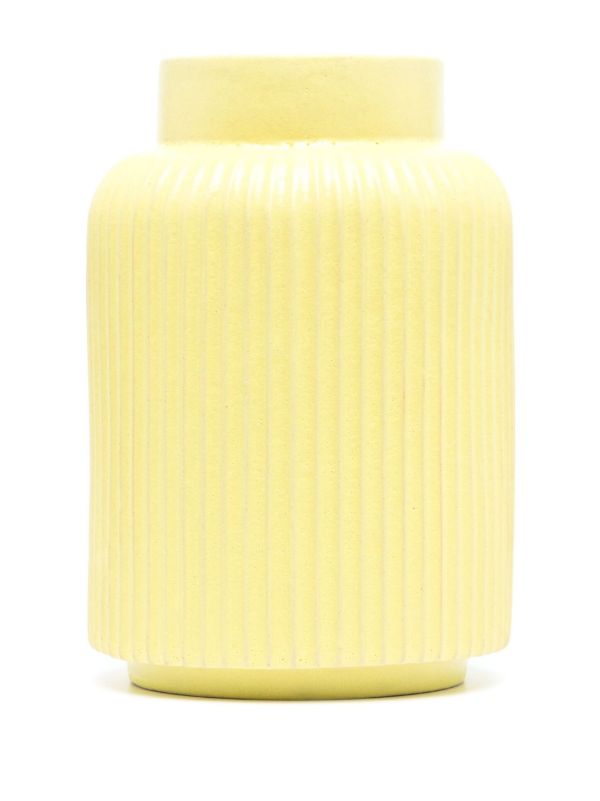 Browns PAUL THOMAS X EMMA PAYNE Yellow Small Ridged Vase | Browns Vases