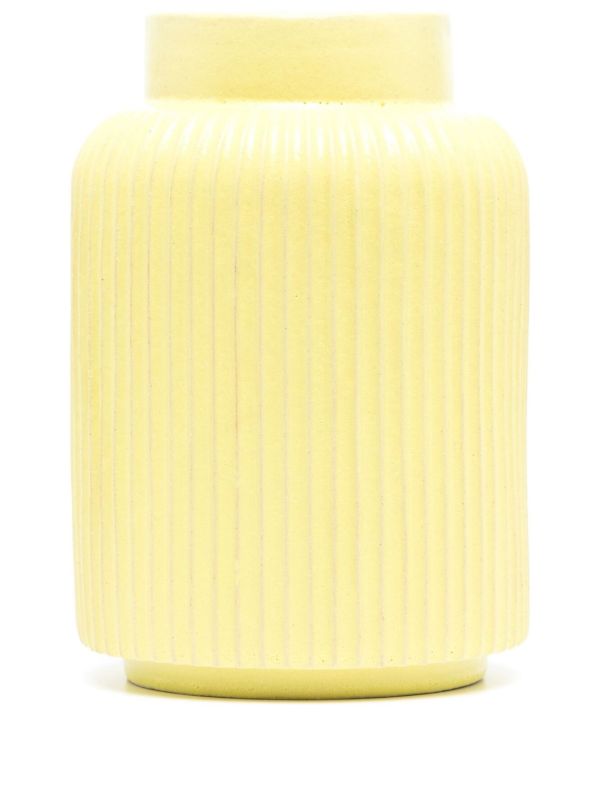 browns PAUL THOMAS X EMMA PAYNE Yellow Small Ridged Vase | Browns Vases