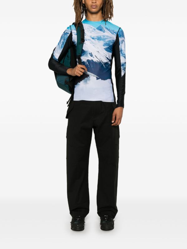 Browns Perfect Moment Blue Landscape-Print Top | Browns Performance T-Shirts & Vests