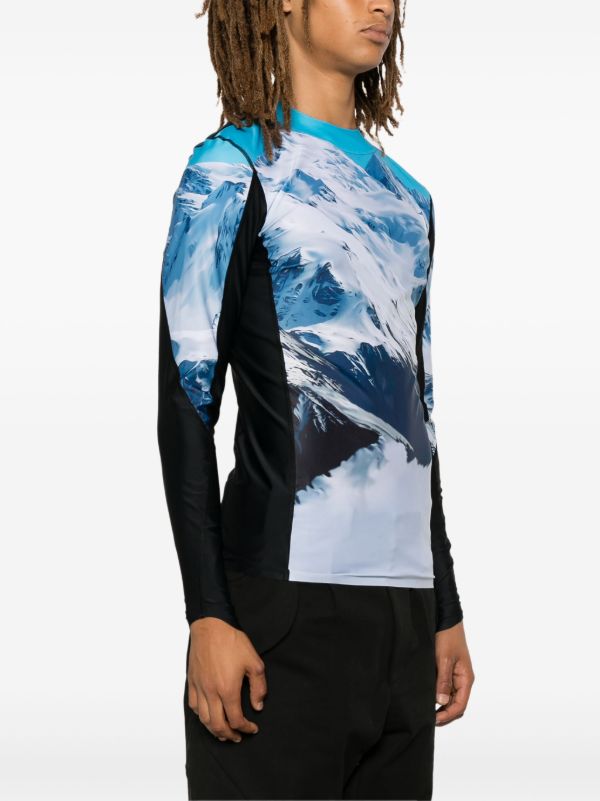 Browns Perfect Moment Blue Landscape-Print Top | Browns Performance T-Shirts & Vests