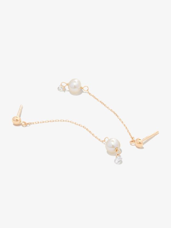 Browns Persée 18K Yellow Gold Diamond Pearl Drop Earrings | Browns Fine Earrings