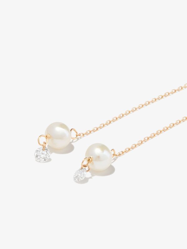 Browns Persée 18K Yellow Gold Diamond Pearl Drop Earrings | Browns Fine Earrings