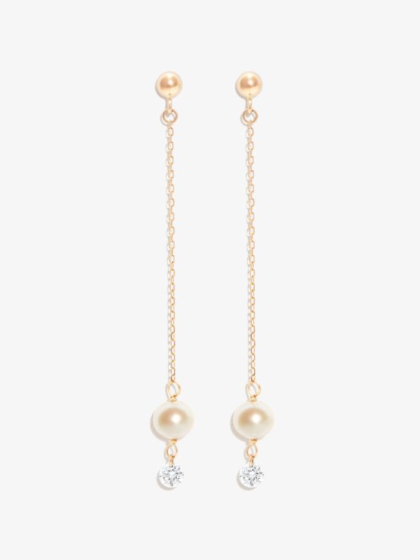 browns Persée 18K yellow gold diamond pearl drop earrings | Browns Fine Earrings