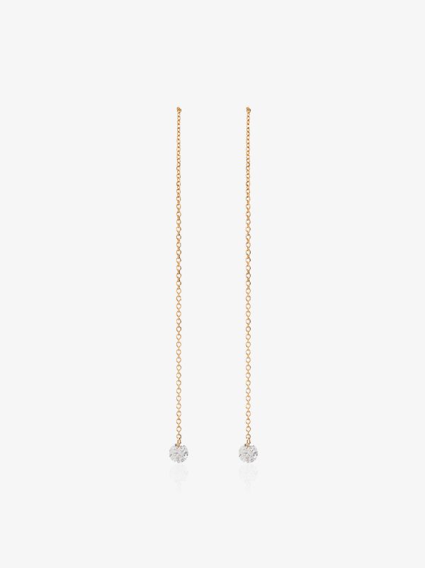 browns Persée 18K yellow gold drop thread diamond earrings | Browns Fine Earrings