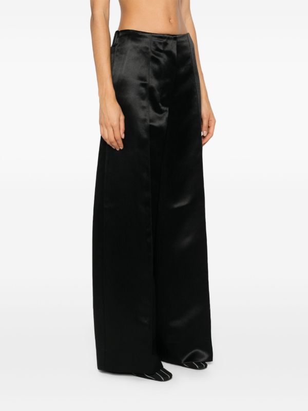 Browns Peter Do Black Wide-Leg Satin Trousers | Browns Wide-Leg Pants