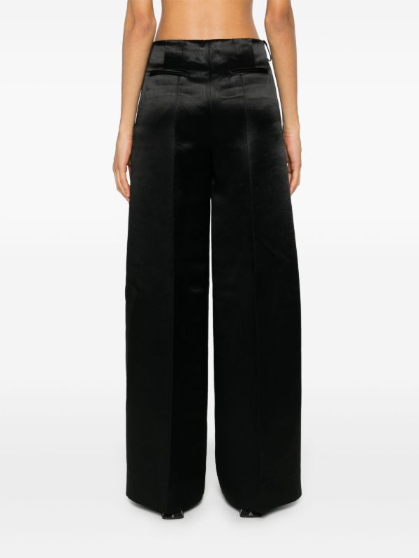 Browns Peter Do Black Wide-Leg Satin Trousers | Browns Wide-Leg Pants