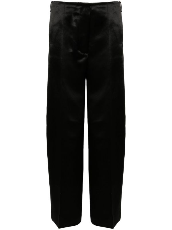 browns Peter Do Black Wide-Leg Satin Trousers | Browns Wide-Leg Pants