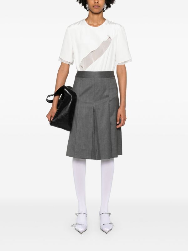 Browns Peter Do Grey Wide-Leg Layered Shorts | Browns Knee-Length Shorts