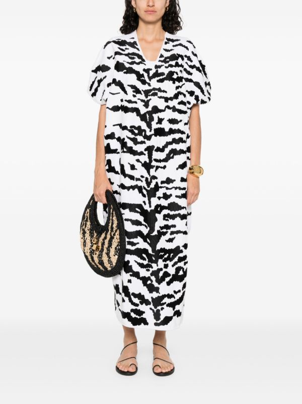Browns Pippa Holt Zebra-print Midi Dress | Browns Day Dresses