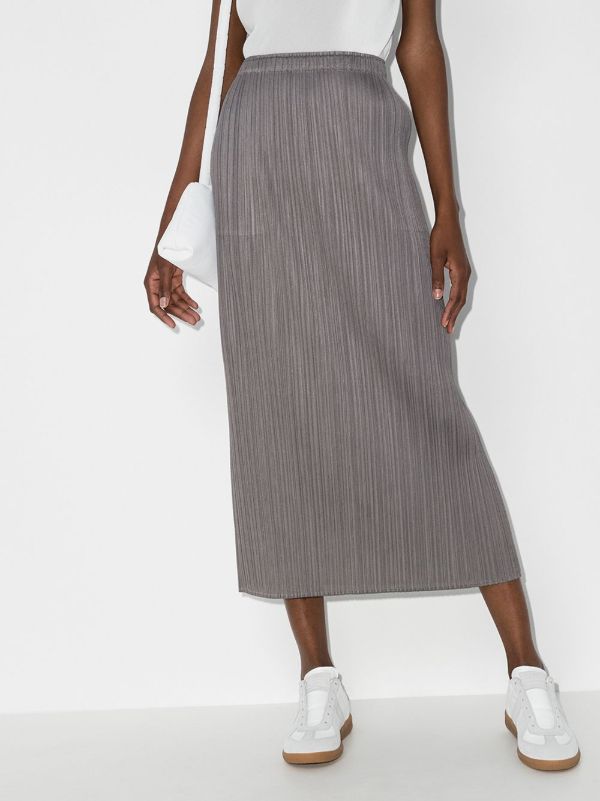 Browns Pleats Please Issey Miyake Basics Plissé Midi Skirt | Browns Pleated Skirts