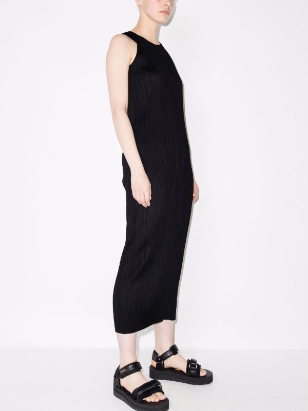 Browns Pleats Please Issey Miyake Sleeveless Pleated Midi Dress | Browns Day Dresses