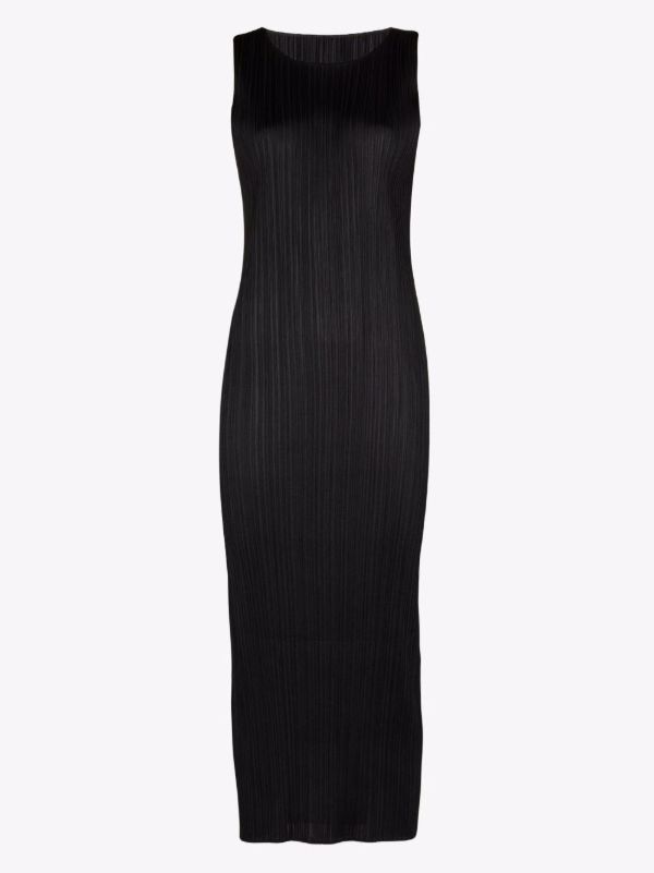 browns Pleats Please Issey Miyake sleeveless pleated midi dress | Browns Day Dresses