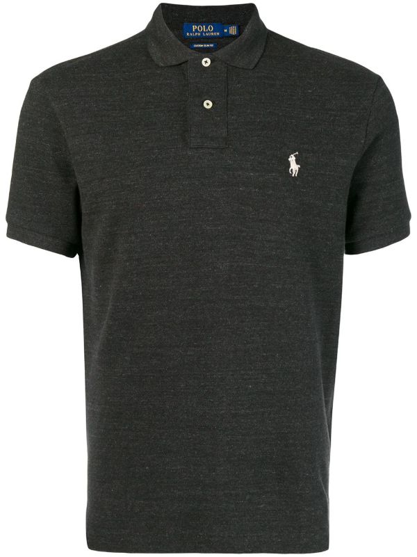 browns Polo Ralph Lauren Black Logo Embroidered Cotton Polo Shirt | Browns Polo Shirts
