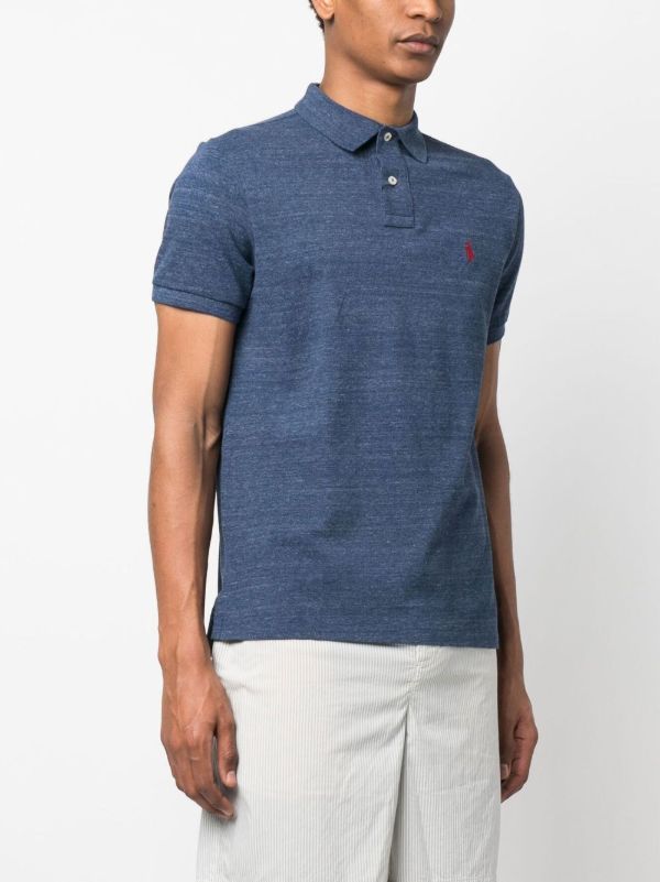 Browns Polo Ralph Lauren Blue Pony Cotton Polo Shirt | Browns Polo Shirts