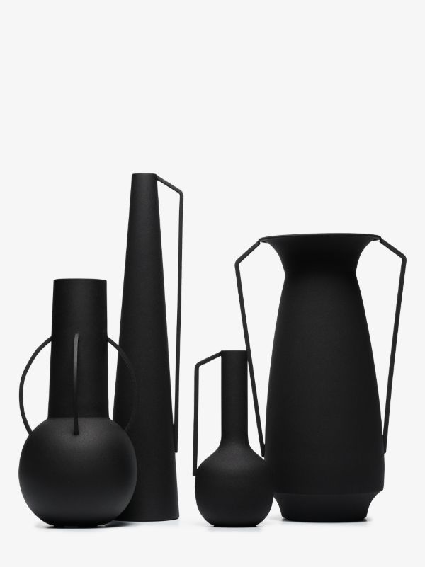 browns POLSPOTTEN black Roman vase set | Browns Vases