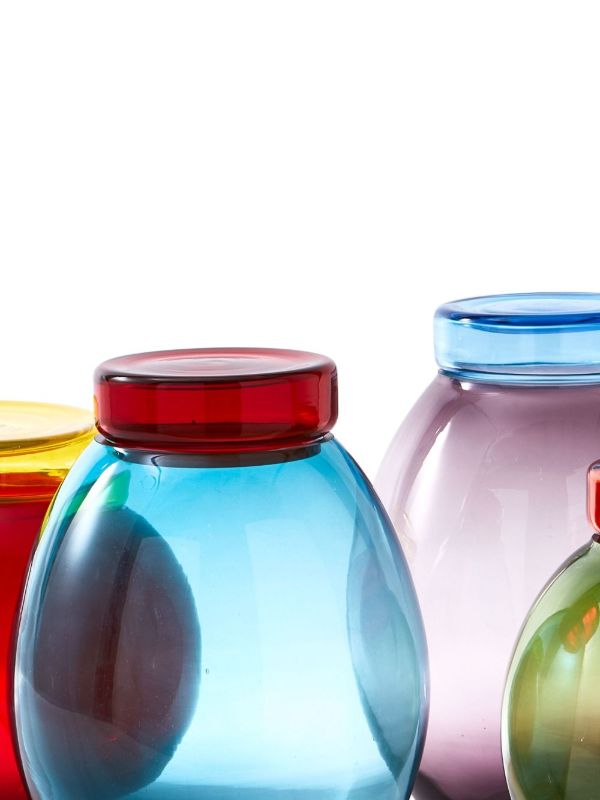 Browns POLSPOTTEN Blue Bloated Caps And Jars Set | Browns Glassware