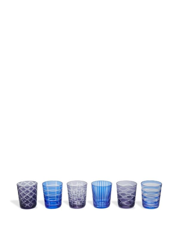 Browns POLSPOTTEN Blue Cobalt Mix Tumblers Set | Browns Glassware