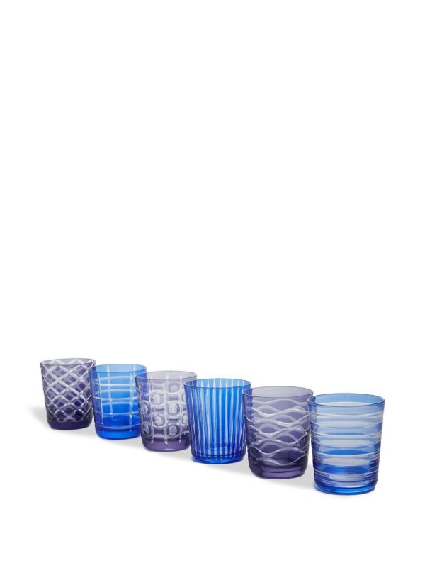Browns POLSPOTTEN Blue Cobalt Mix Tumblers Set | Browns Glassware