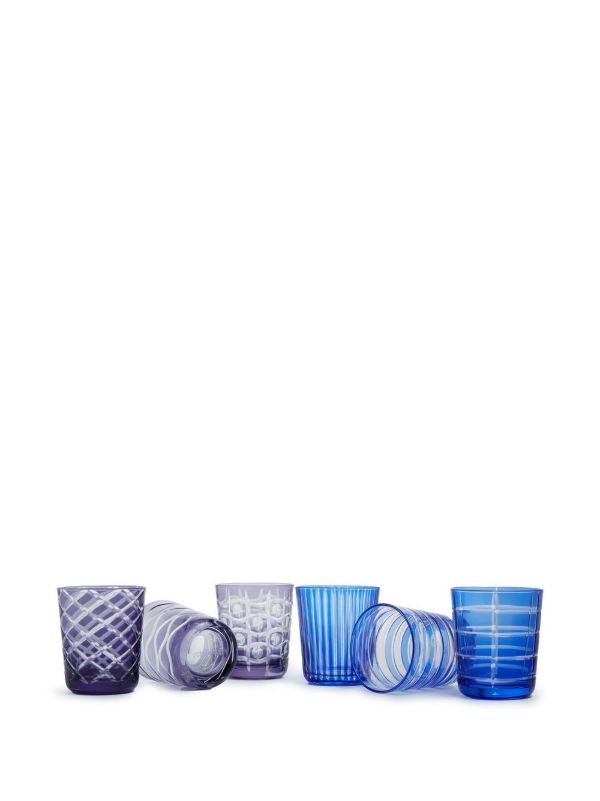 Browns POLSPOTTEN Blue Cobalt Mix Tumblers Set | Browns Glassware