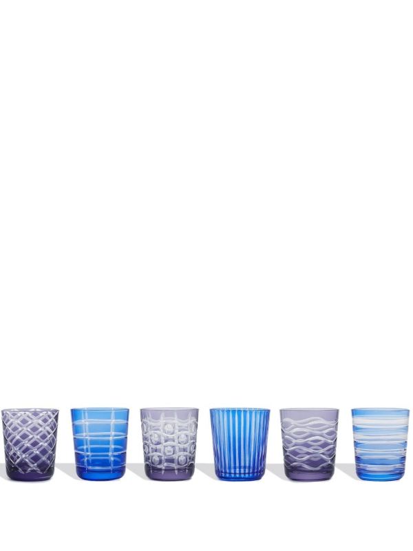 browns POLSPOTTEN Blue Cobalt Mix Tumblers Set | Browns Glassware