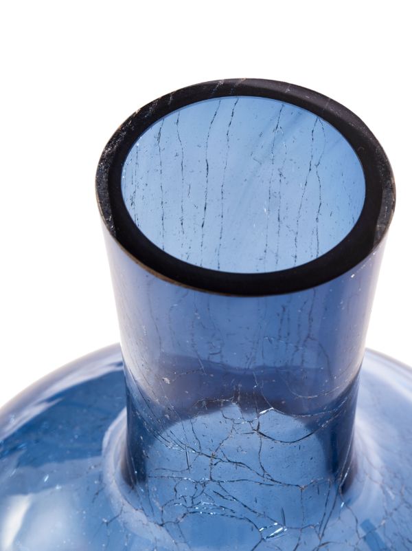 Browns POLSPOTTEN Blue Crackled Ball Body Glass Vase | Browns Vases