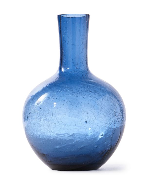 Browns POLSPOTTEN Blue Crackled Ball Body Glass Vase | Browns Vases