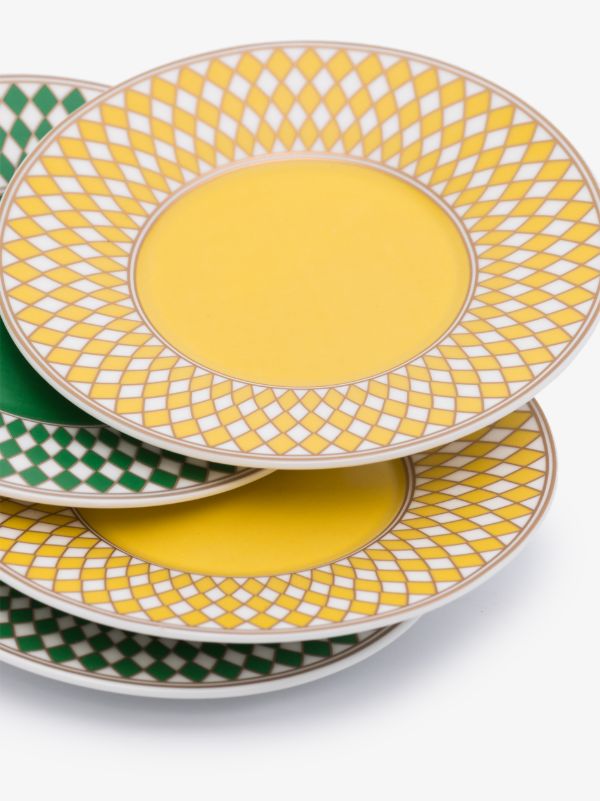 Browns POLSPOTTEN Green And Yellow Chess Espresso Cup Set | Browns Cups & Tea Sets