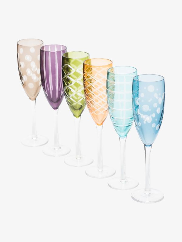 browns POLSPOTTEN multicolour champagne glass set | Browns Glassware